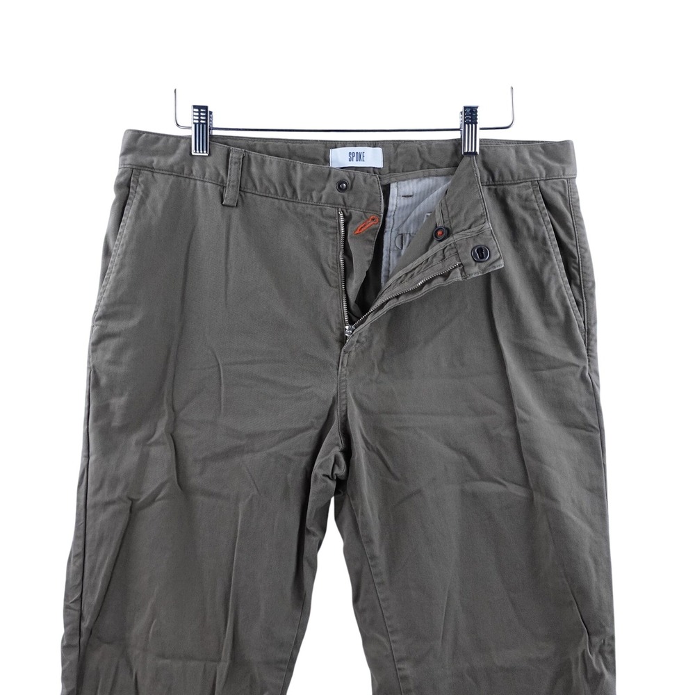 SPOKE Men's Chino Pants Khaki Twill Straight Fit Waist 34x34 Build B Comfortable